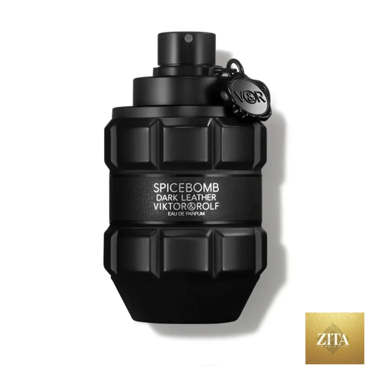 Mandotos Viktor&Rolf Spicebomb Leather Mystique 3 oz Eau de Parfum bottle with sleek design and dark accents.