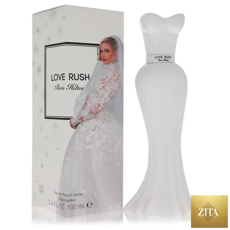Paris Hilton Love Rush perfume for women by Gamer Scents, showcasing the elegant perfume bottle with floral design.