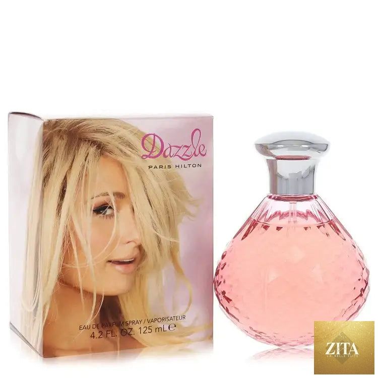 Dazzle by Paris Hilton perfume for women in a sleek bottle, showcased with a stylish, elegant design.