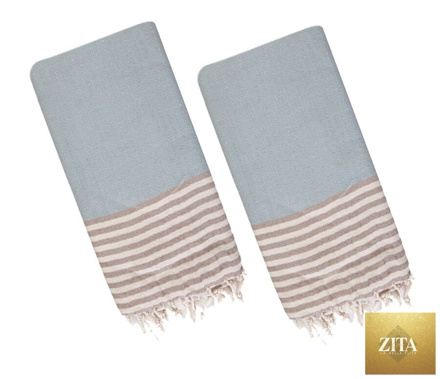 Multi-color Turkish towel bundle from Zita La Belle Elite featuring vibrant, lightweight Turkish towels with intricate patterns.