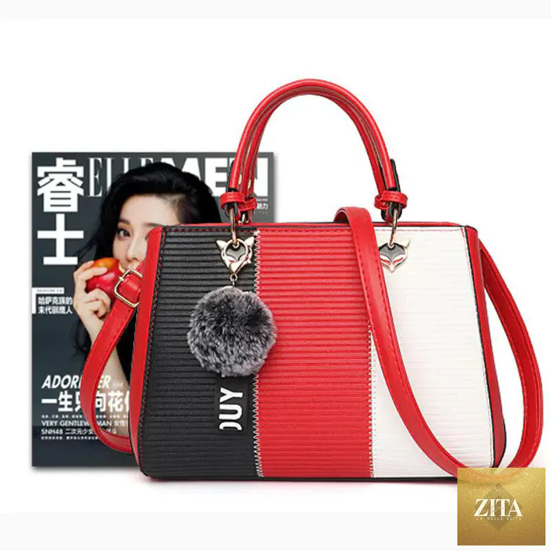 Striped color block women's shoulder and crossbody handbag with stylish design, featuring bold stripes and versatile carrying options.
