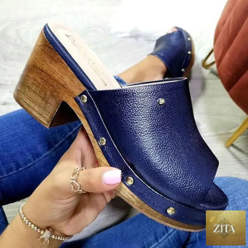 Women’s thick-heeled wedge platform sandals from Trendy Attic Store01 featuring stylish straps and a comfortable high heel design.