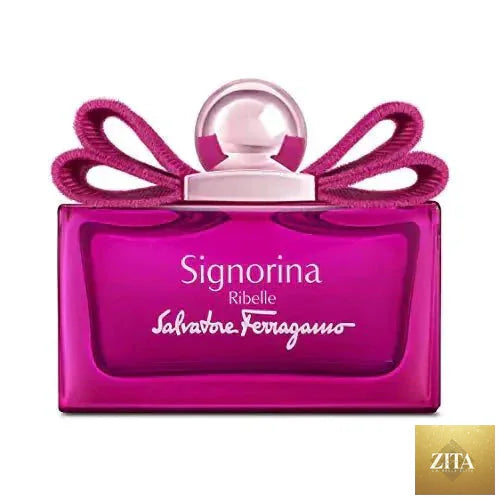 Mandotos Ferragamo Ribelle Femme EDP perfume bottle, 3.4 oz, with elegant packaging and floral fragrance details.
