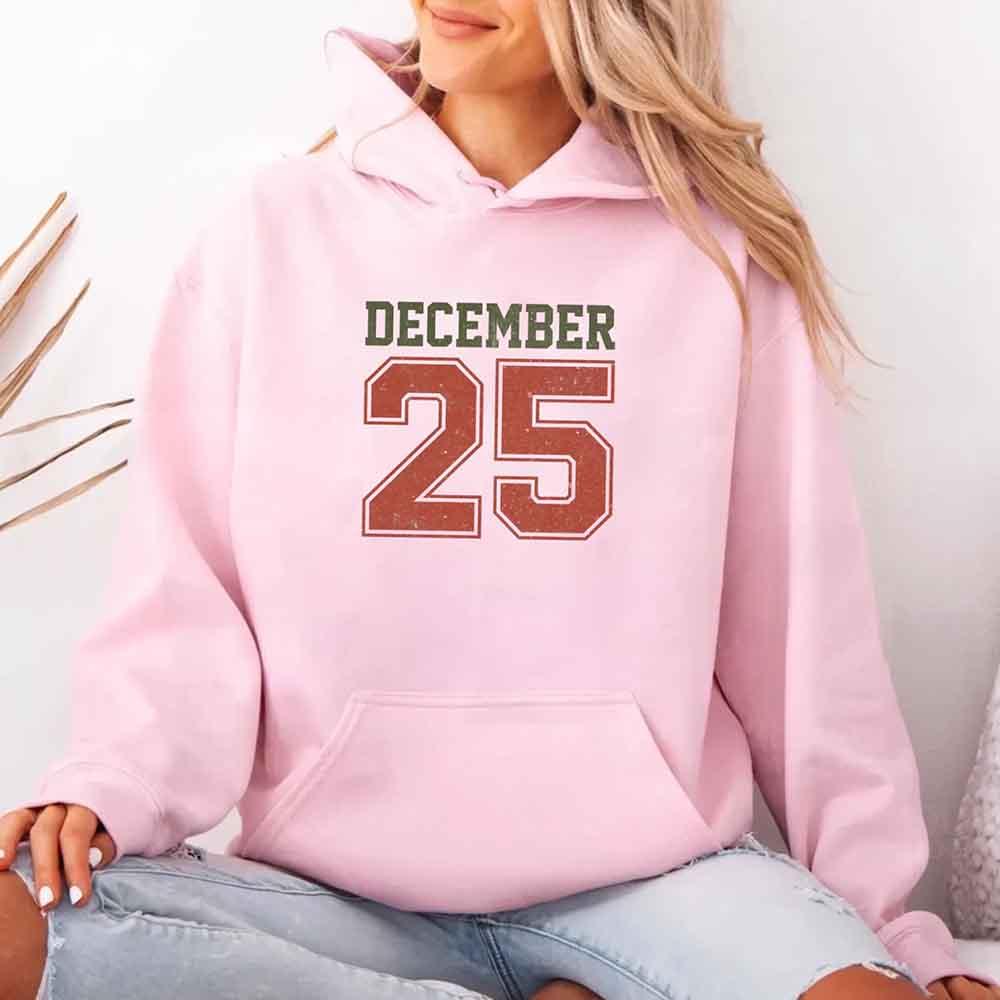 Retro Christmas Hoodie DECEMBER 25 โ Festive Holiday Wear