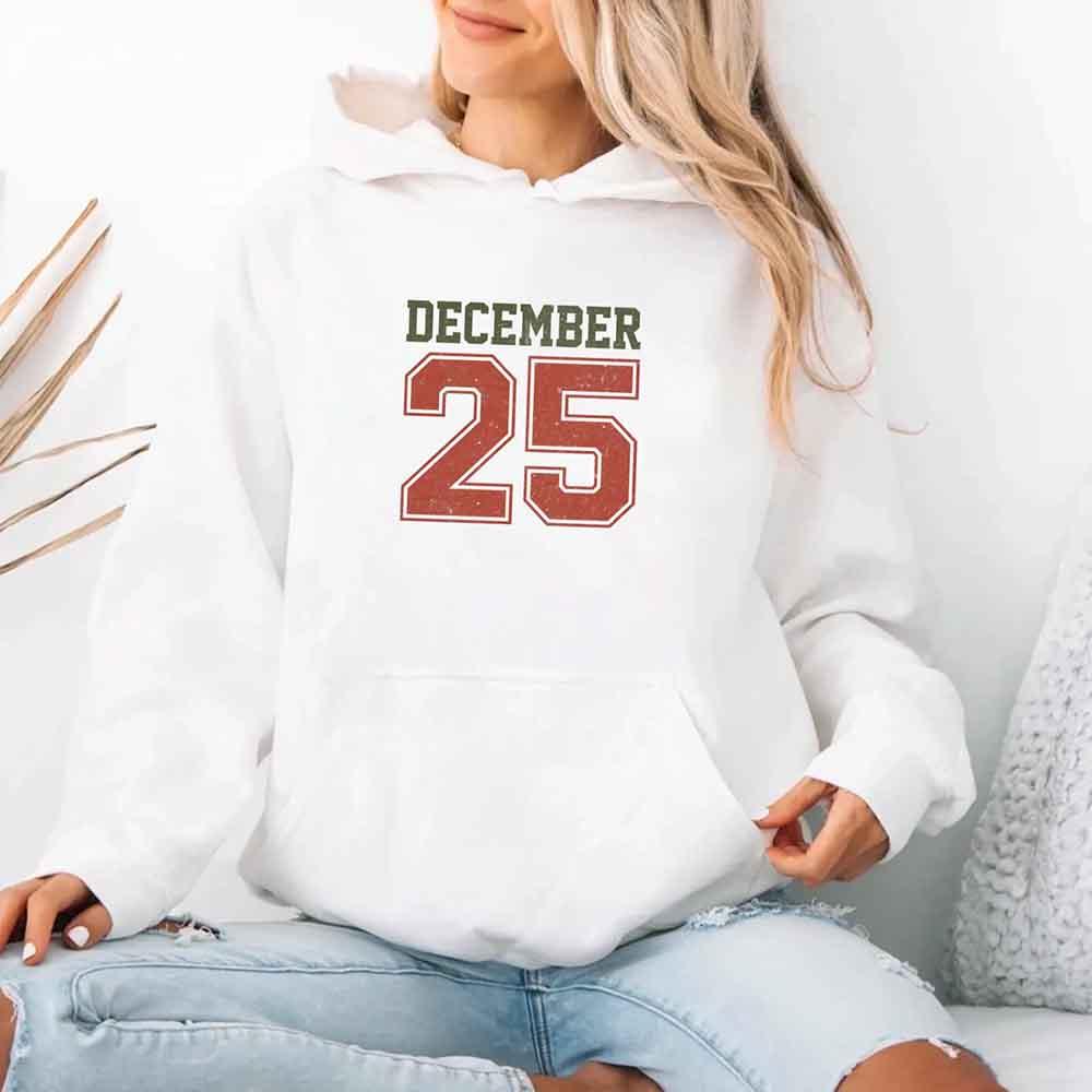 Retro Christmas Hoodie DECEMBER 25 โ Festive Holiday Wear