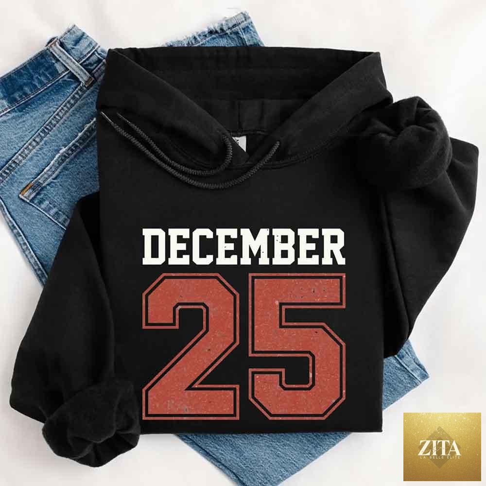 Retro Christmas hoodie by Adorb Custom Tees featuring festive holiday design, cozy sweatshirt perfect for December 25 celebrations.