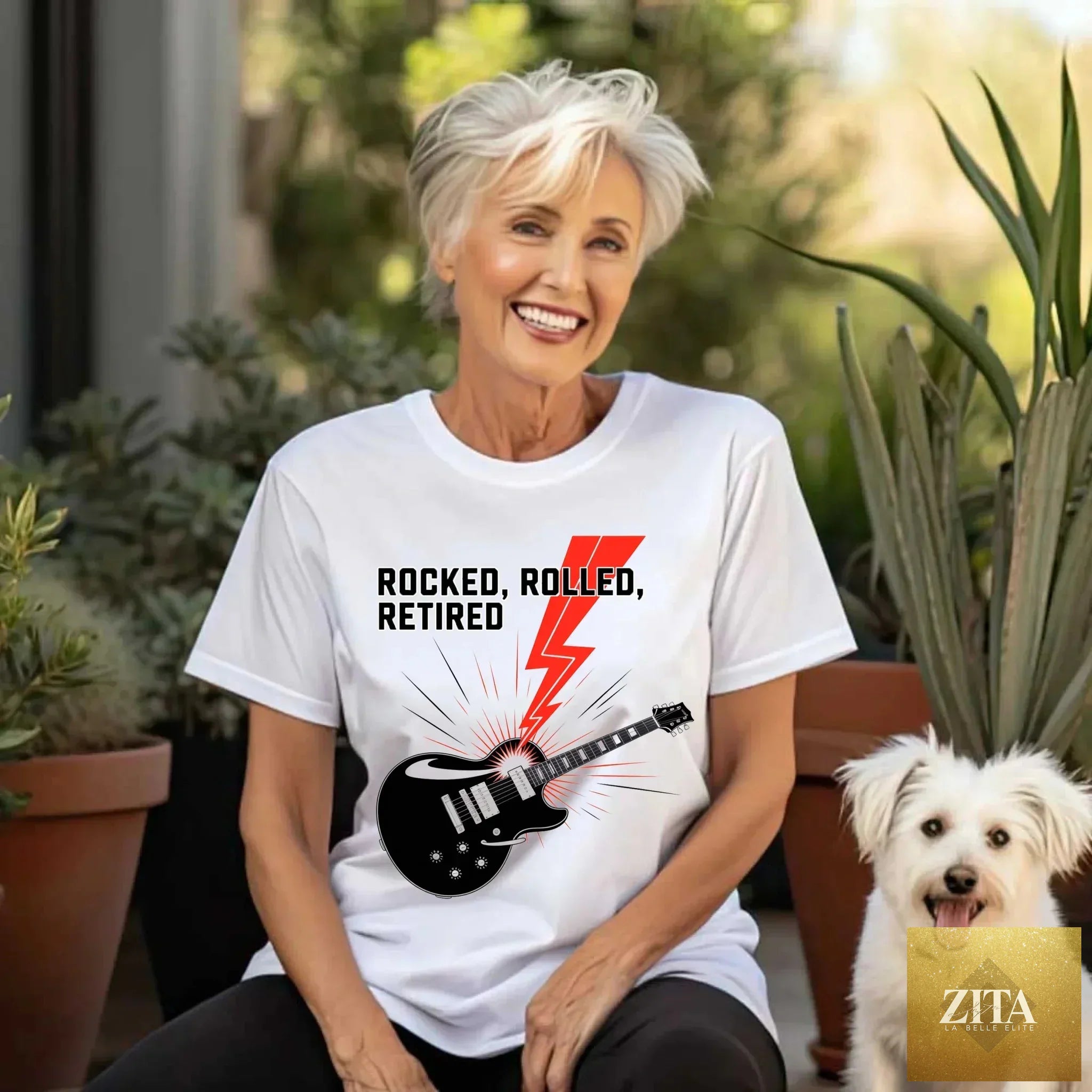 Funny retirement T-shirt from Adorb Custom Tees featuring the "Rocked Rolled" design, perfect for retirement celebrations.