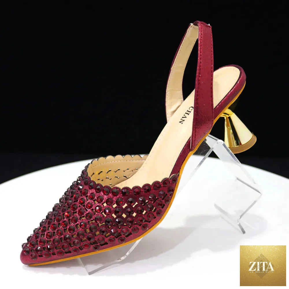 Elegant diamond design shoe and matching bag set by EdleessFashion, featuring luxurious style and intricate detailing.