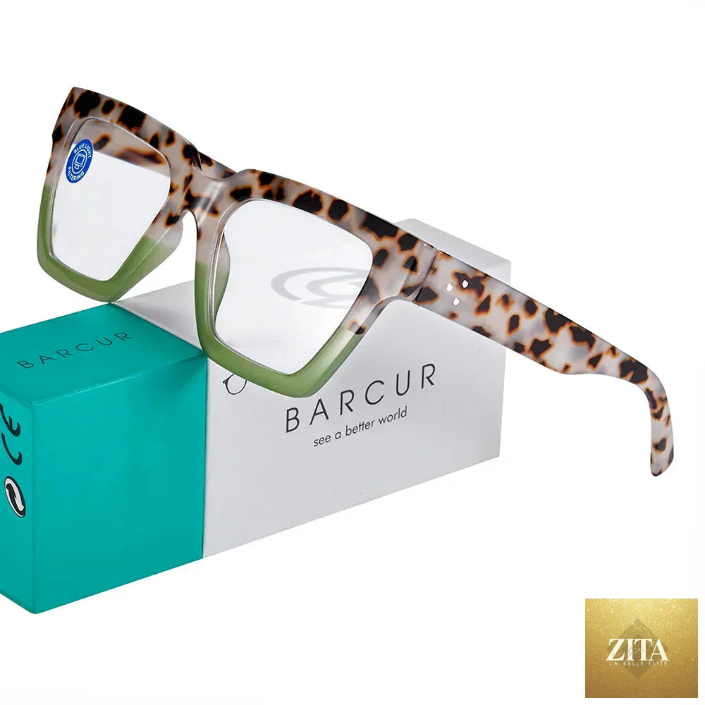 Stevvex retro leopard pattern reading glasses for women and men, stylish rectangular prescription eyewear with color options and gift box.