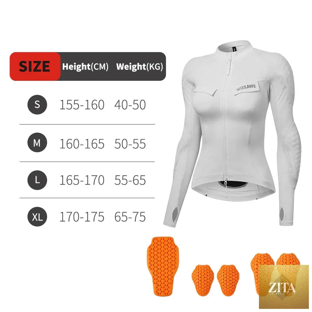 WOSAWE Women Motorcycle Jacket Downhill Motocross Motorbike Reflective Summer Biker Riding Clothing Apparel