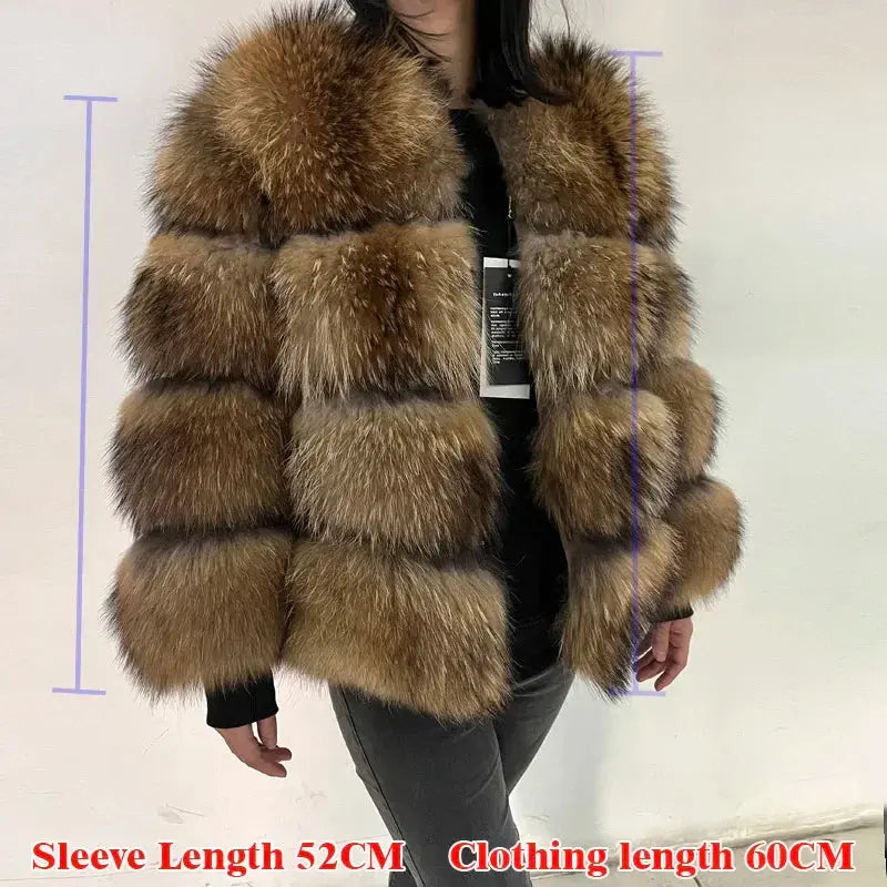 MAOMAOKONG Super Hot Winter Women Luxury Thick Real Raccoon Fur Coat Natural Fox Fur Jacket Plus Size Furry Jackets Female Vest ZITA LA BELLE ÉLITE