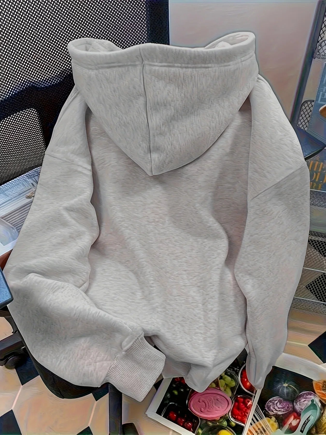 Relaxed fit women's hoodie with New York USA lettering, casual unisex pullover sweatshirt, LadyShow.Store fashion hoodie.