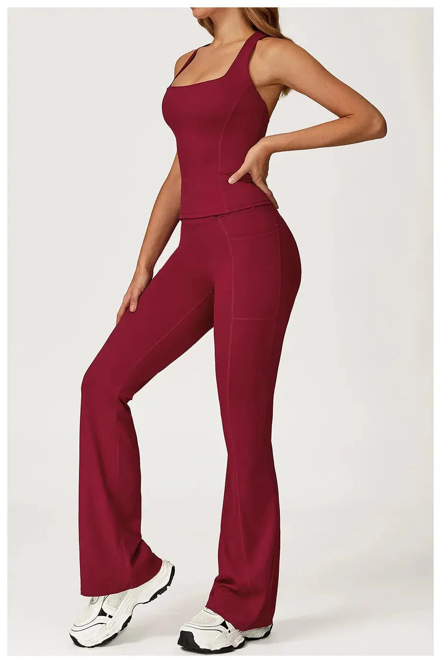 Yoga Set 2 Pieces Workout Outfits Fitness Sportswear Gym Tracksuit High Waist Leggings Sports Vest Athletic Wear Women Clothes ZITA LA BELLE ÉLITE