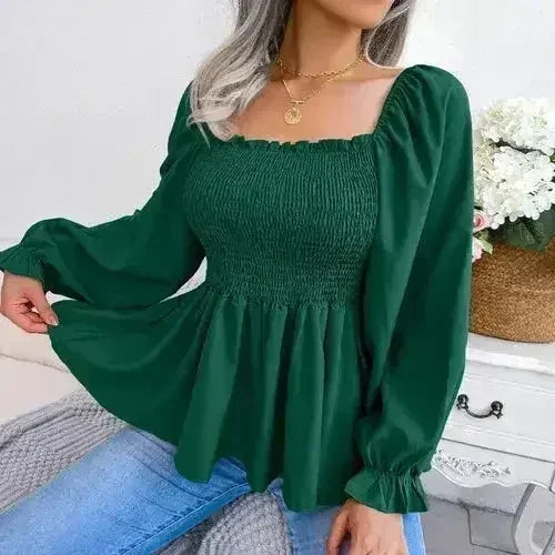 Femstylo loose fit chiffon blouse in elegant polyester, featuring a flowing, lightweight design perfect for stylish tops and blouses.