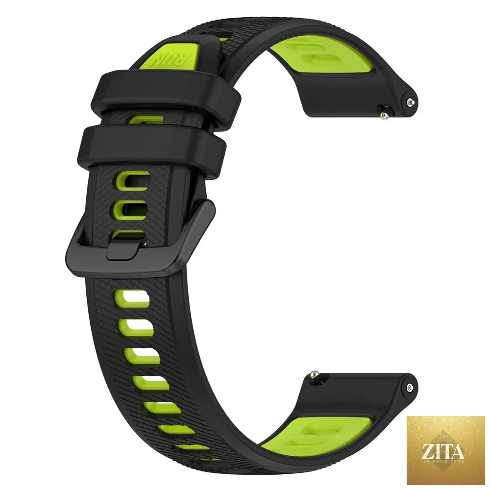 Coros silicone sport watch strap for Pace series and APEX watches, flexible black band with textured surface, by BandsCo Straps.