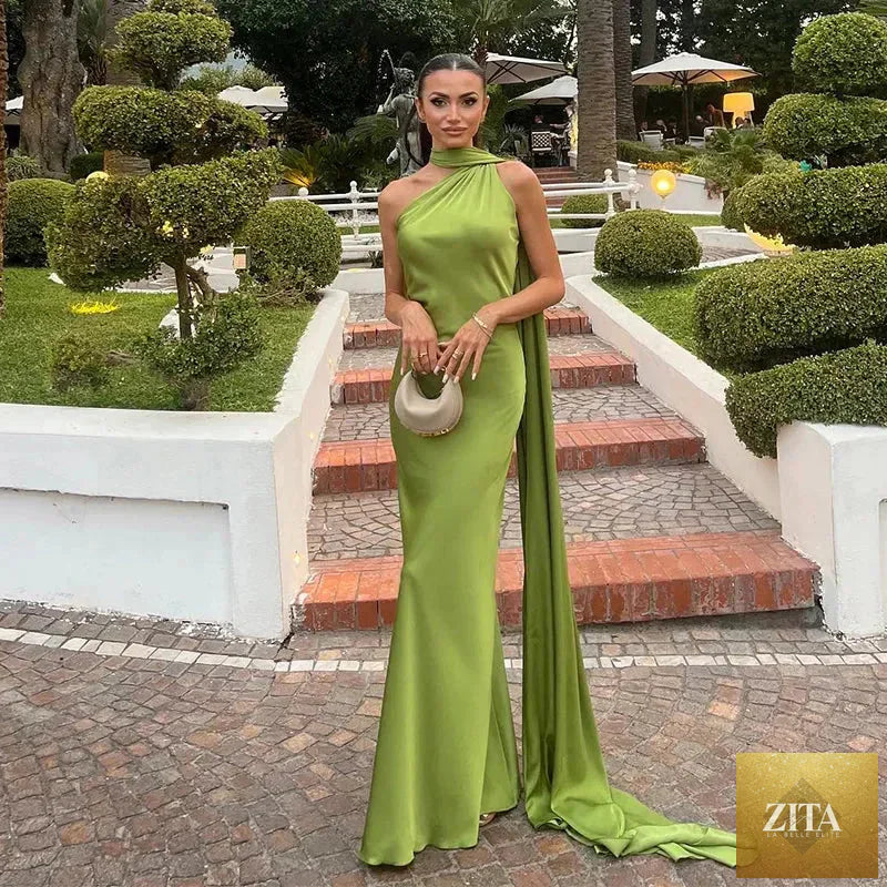 Femstylo backless lace-up maxi dress with ribbon straps, sleeveless evening gown, elegant party dress for special occasions