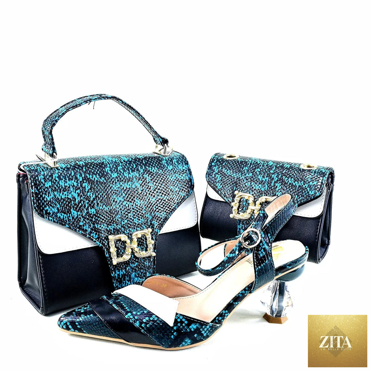 Luxurious ladies shoes and matching bag set by EdleessFashion, featuring elegant design and coordinated accessories.