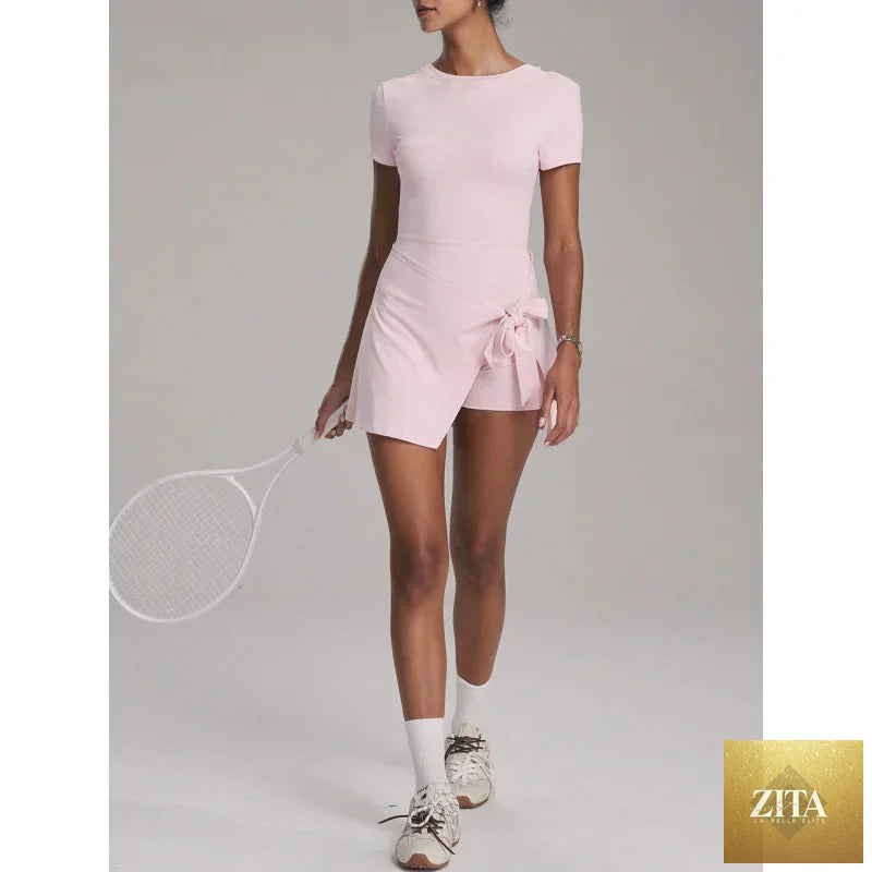 THRIXINE FUBEIKE anti-exposure sports dress for tennis, lightweight athletic wear with breathable fabric, designed for active play.