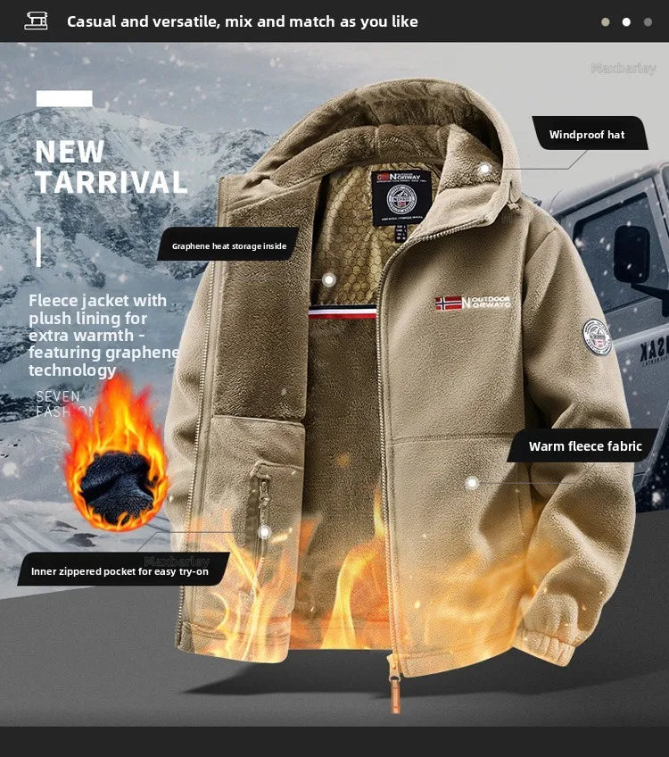 Maxbarley Winter Sportswear Set Mens Retro Training Thick Fleece Jacket + Pants Two Piece Set Casual Ski Running Tracksuit Suit ZITA LA BELLE ÉLITE