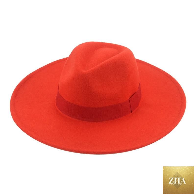 Elegant women's wide brim fedora hat by Stevvex featuring a retro style, belt detail, suitable for wedding or formal occasions.