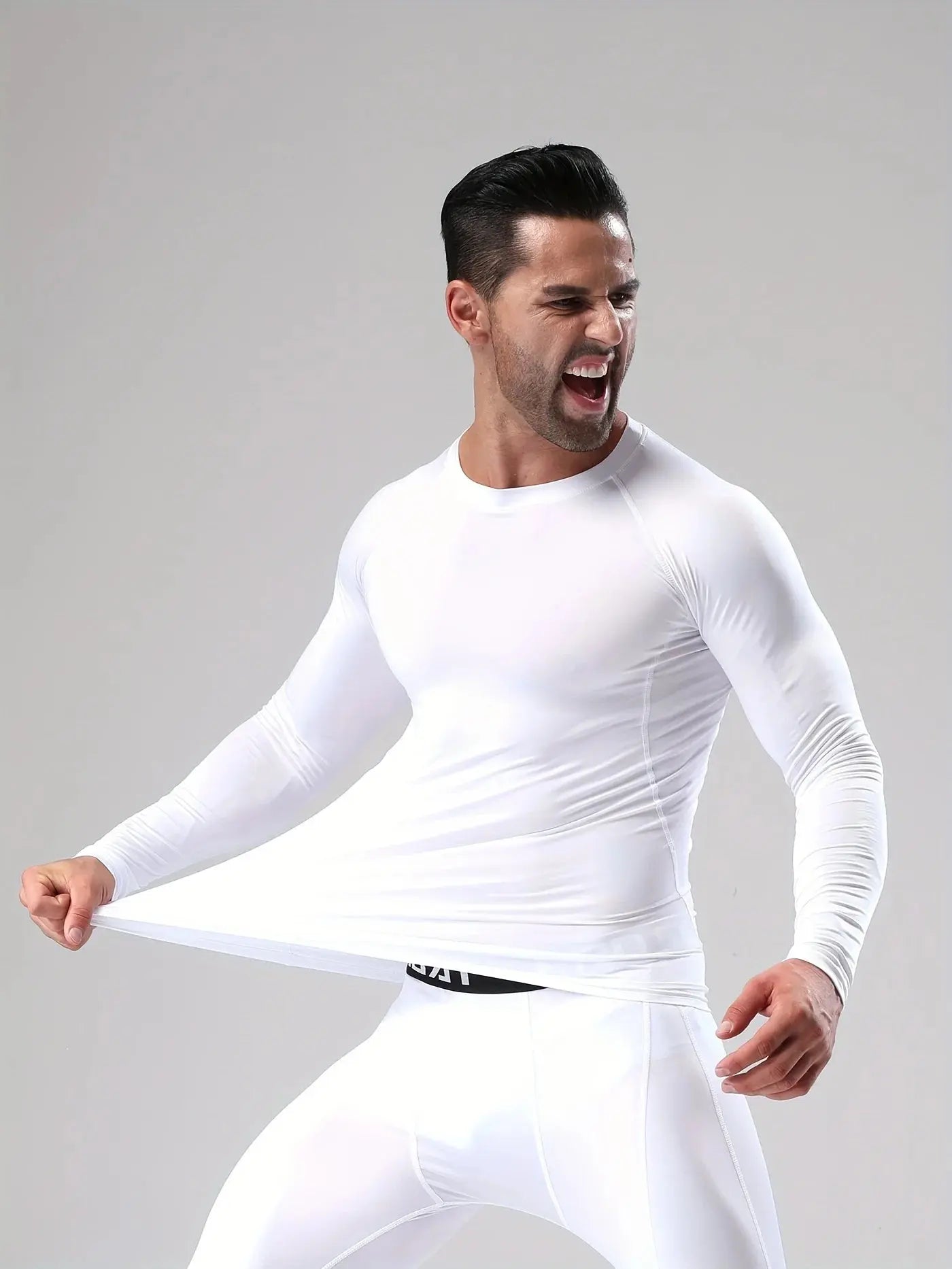 Men's fitness long sleeve suit, sports T-shirt tight and elastic, gym fitness training, quick dry comfortable fit ZITA LA BELLE ÉLITE