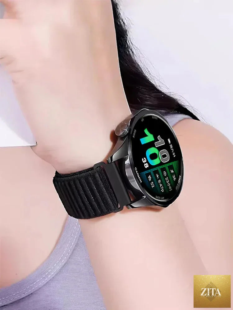 Coros nylon breathable smartwatch band by BandsCo Straps, showing the lightweight, adjustable strap for Coros smartwatches.