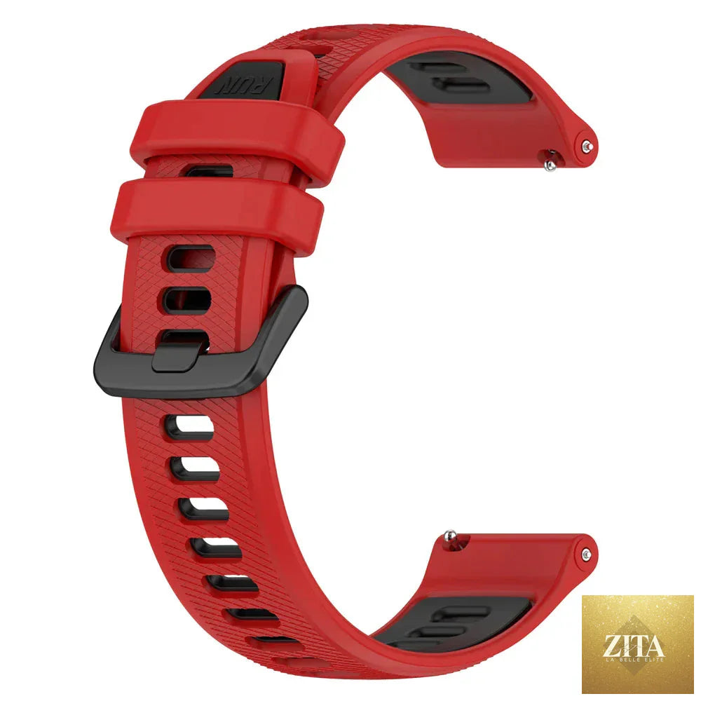 Silicone sport watch strap for COROS Pace and APEX series by BandsCo Straps, showing the flexible, adjustable band on a watch.