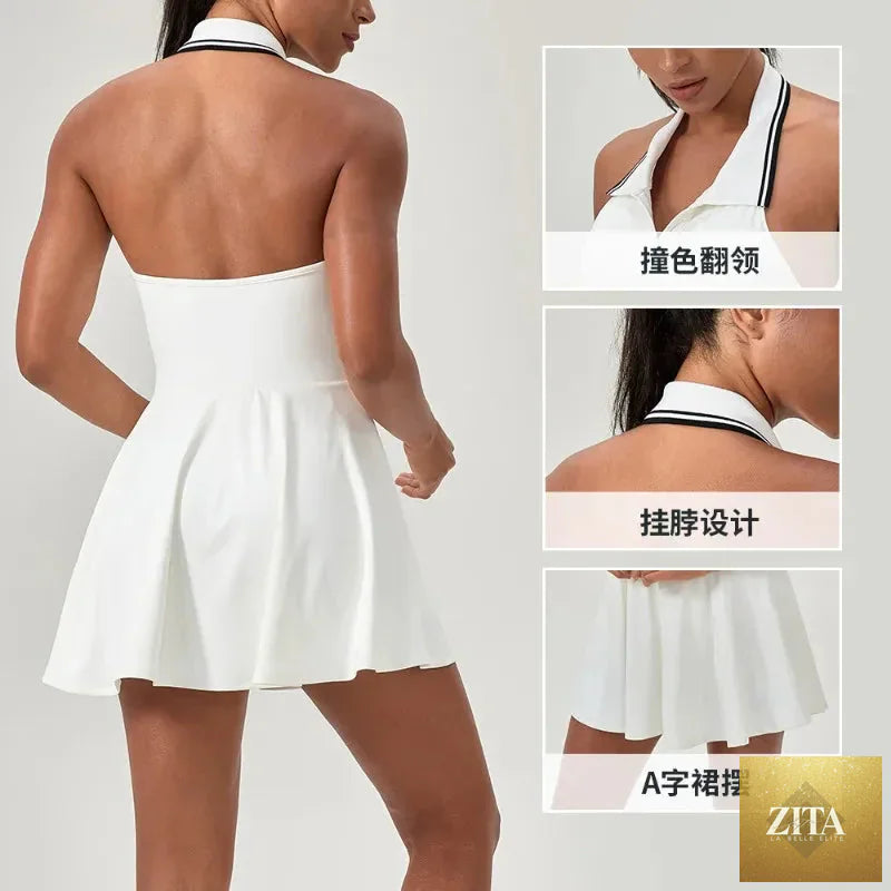 THRIXINE women's A-line tennis and golf jumpsuit dress featuring a sleek, sporty design perfect for activewear and casual sports.