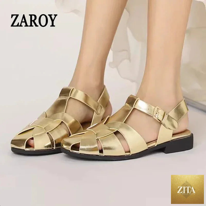 Zita La Belle Elite women's summer flat sandals with elegant design, soft straps, and Roman-inspired style for casual or office wear.