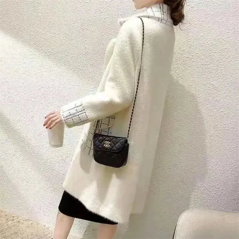 Women Imitation Mink Velvet Overcoat NEW Autumn Winter Female Coat Jacket Women's Korean Simple Long Mink Windbreaker ZITA LA BELLE ÉLITE