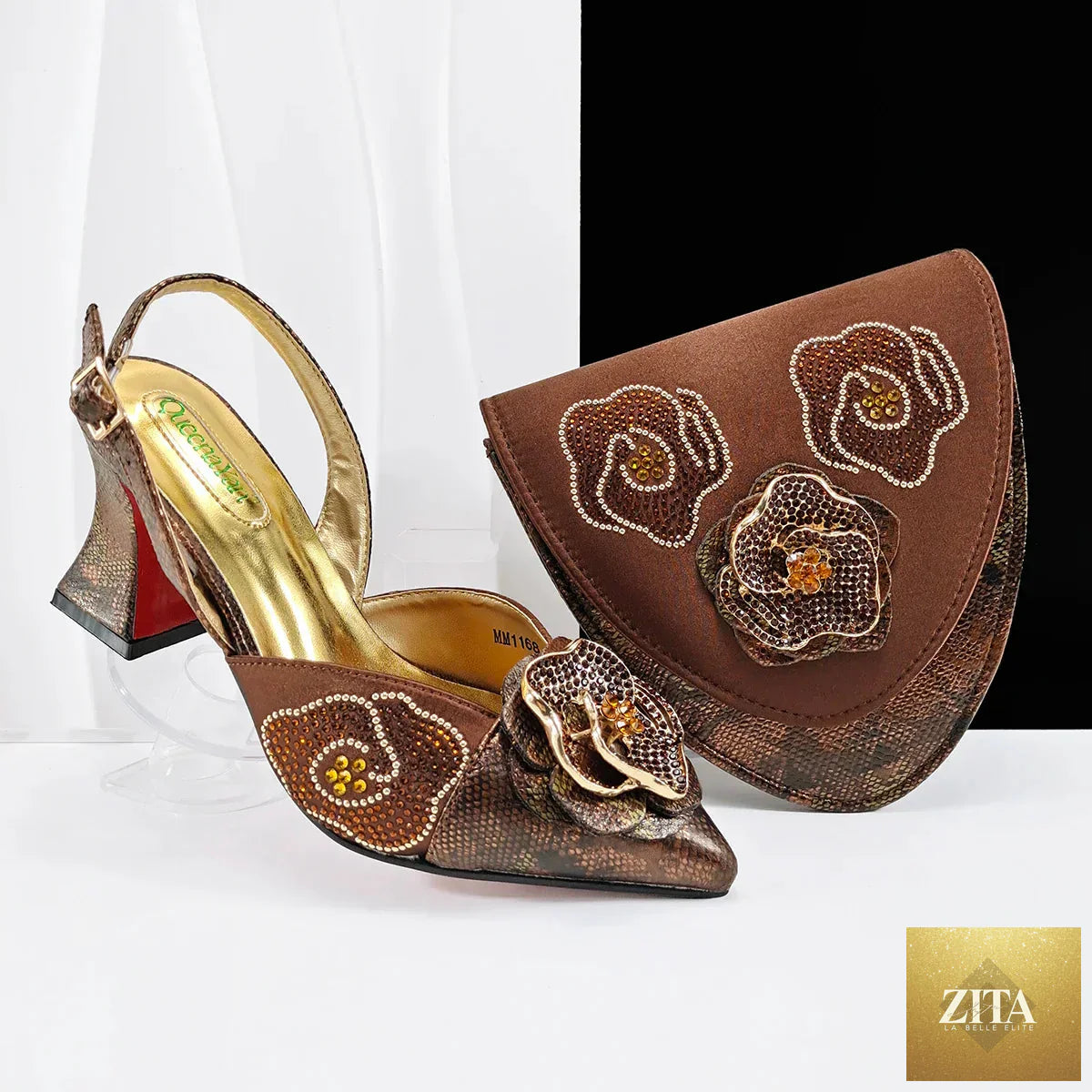 Luxurious shoes and bag matching set by EdleessFashion, featuring elegant footwear and a coordinated handbag.