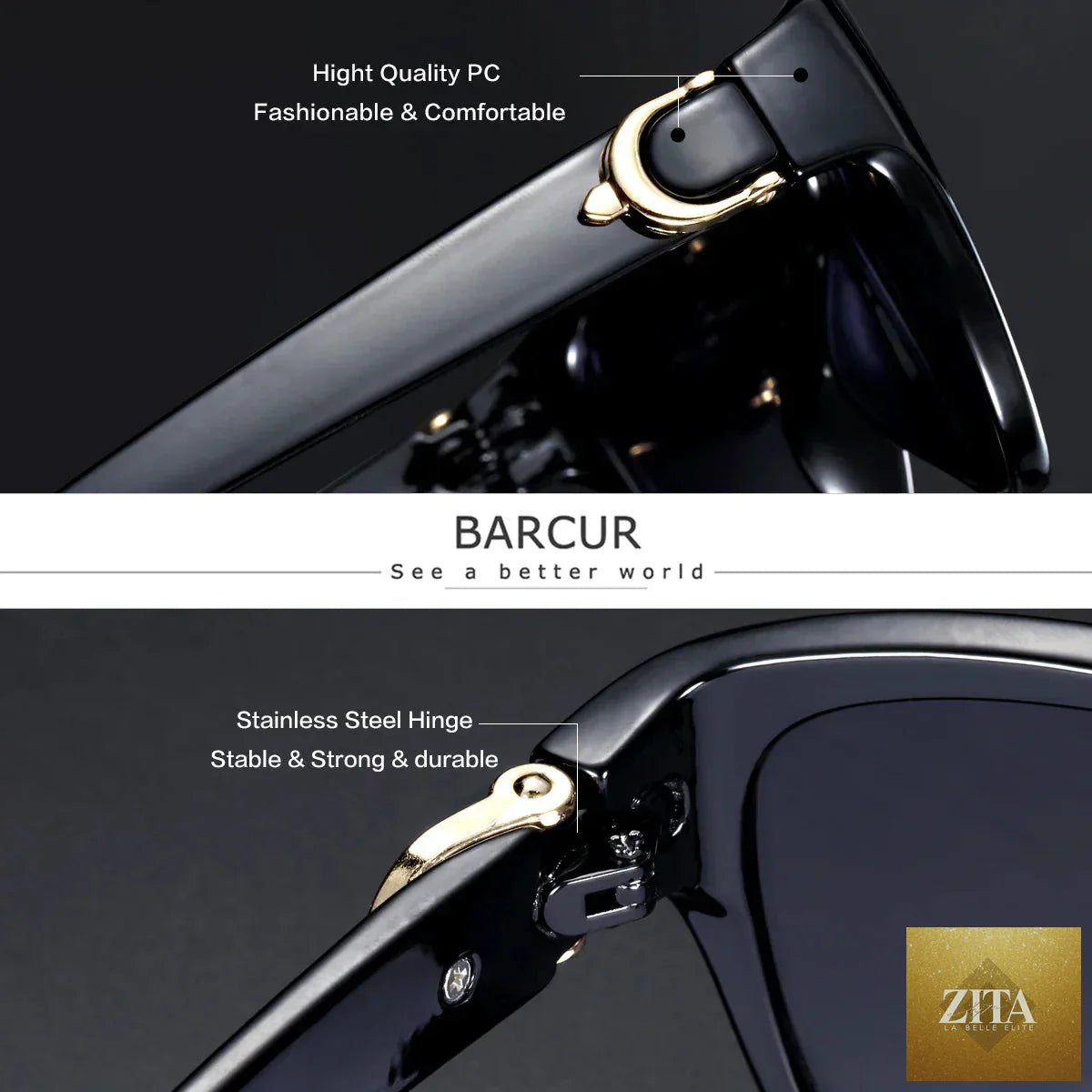 Stevvex BARCUR polarized men's sunglasses with elliptical gradient TAC lenses, lightweight stainless steel frame, UV400 protection.