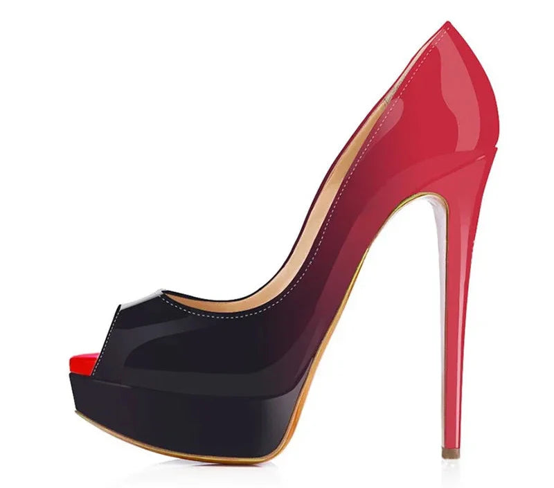 Women Pumps Elegant Platform Peep Toe Shoes