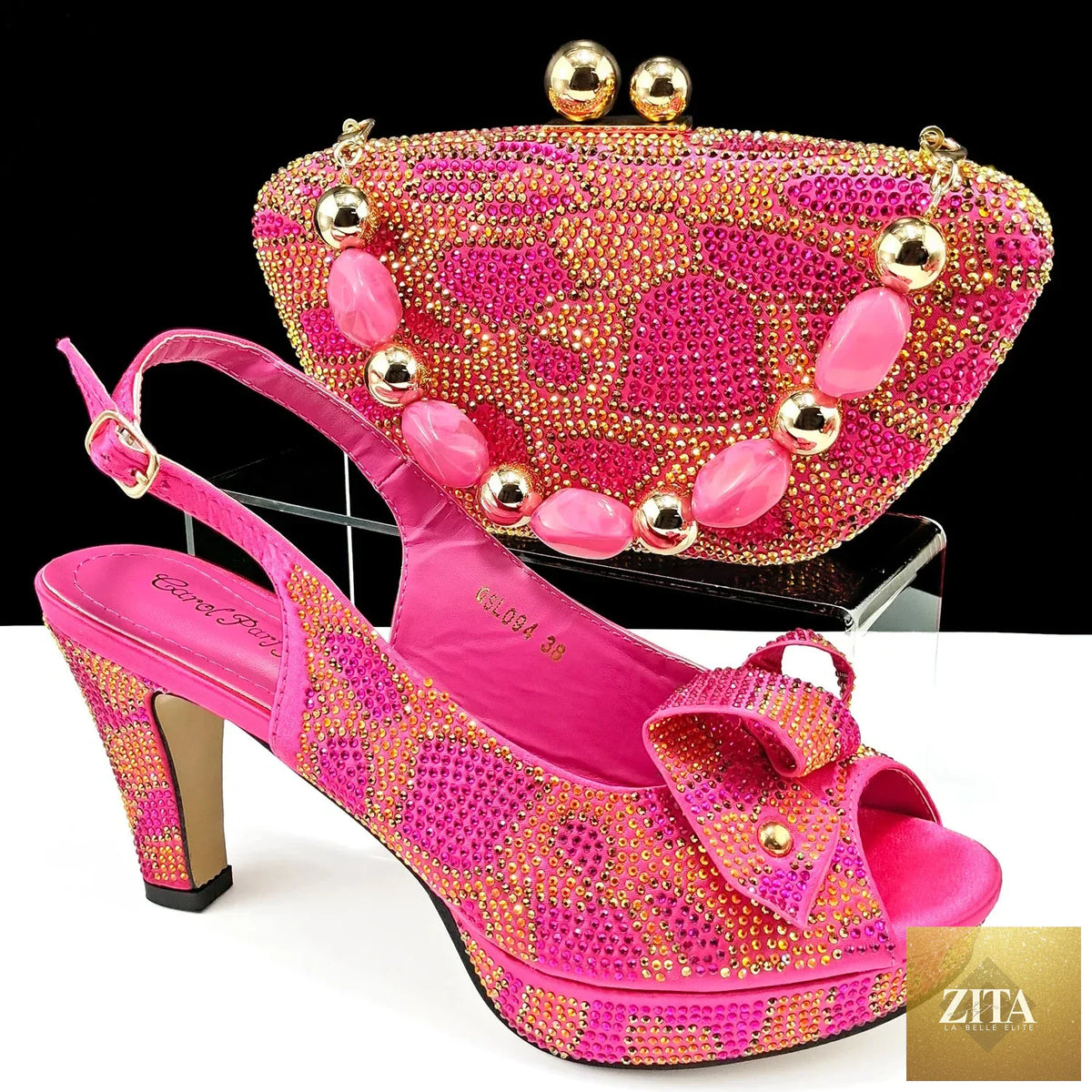 Elegant Italian shoes and matching handbag set by EdleessFashion, showcasing luxurious design and sophisticated style.