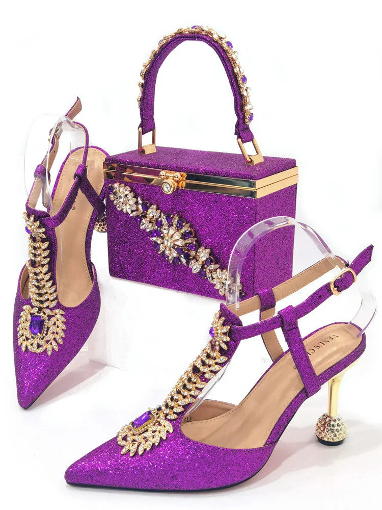 Elegant women's shoes and matching bags set by EdleessFashion, featuring luxurious design and high-quality craftsmanship.