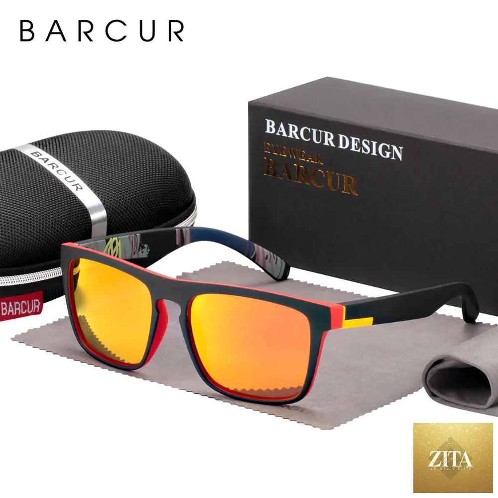 Stevvex BARCUR men's polarized driving sunglasses with UV400 protection, lightweight TR90 frame, anti-glare lenses, stylish for summer.