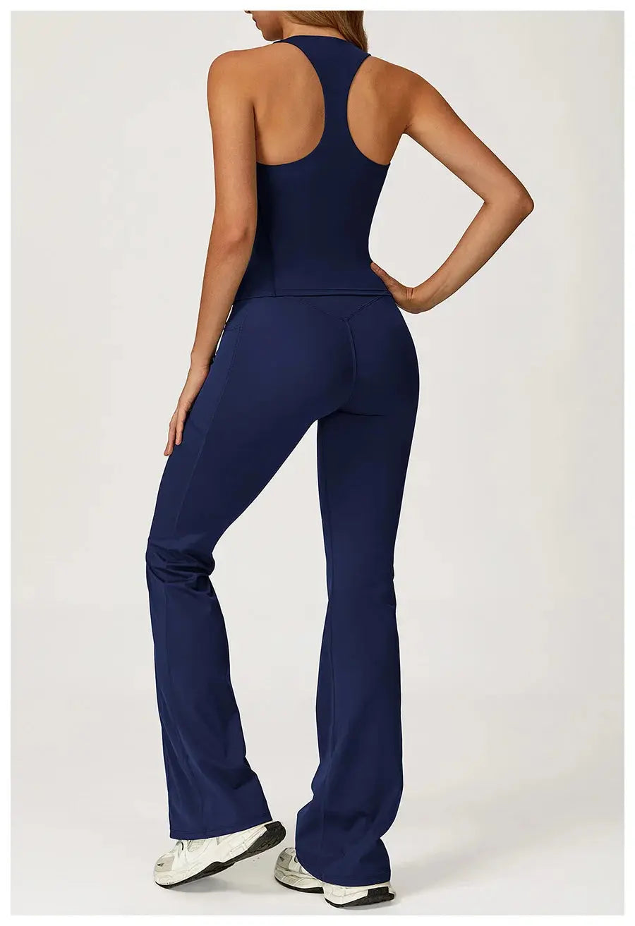 Yoga Set 2 Pieces Workout Outfits Fitness Sportswear Gym Tracksuit High Waist Leggings Sports Vest Athletic Wear Women Clothes ZITA LA BELLE ÉLITE