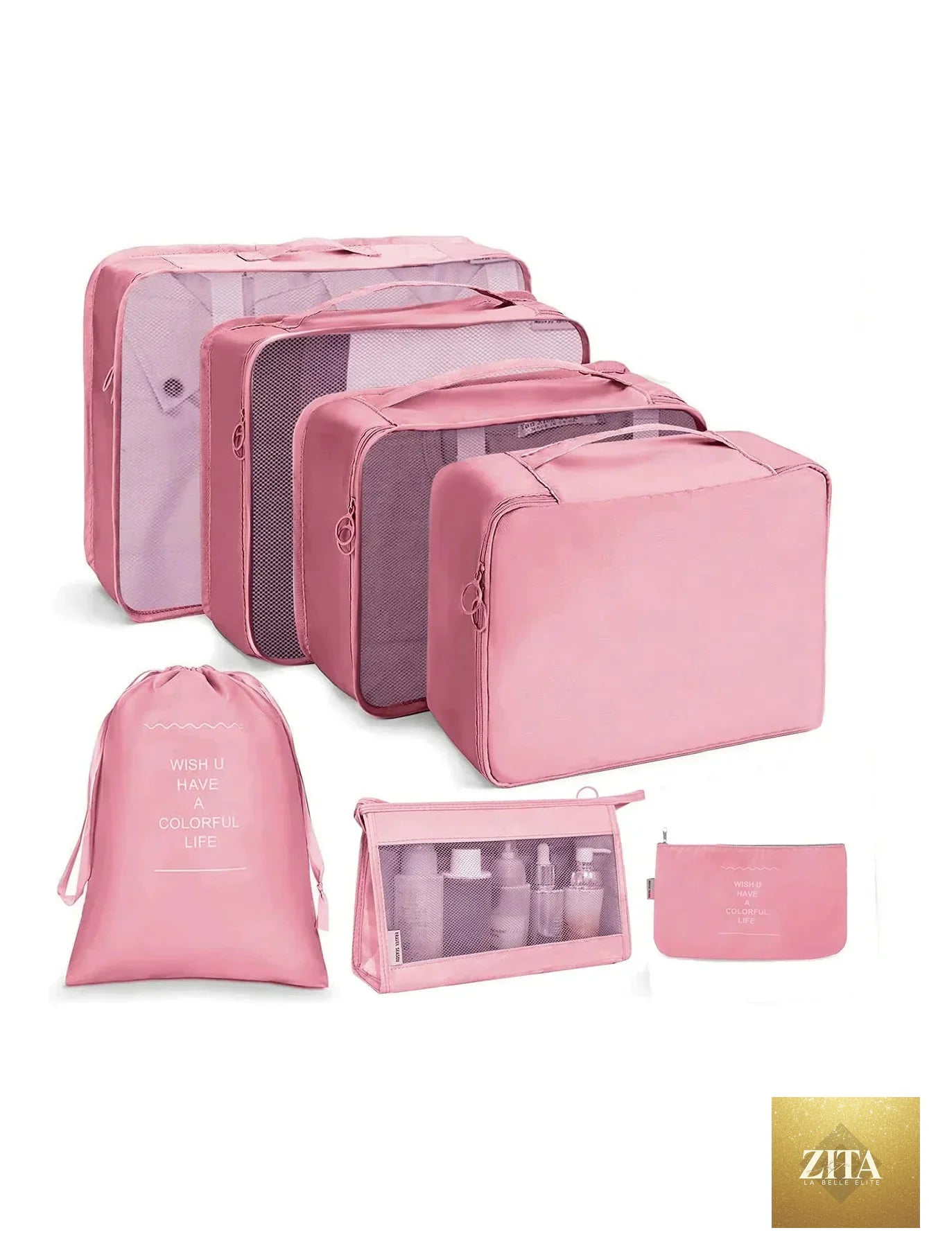 7/8/9/10-Pcs Travel Organizer Packing Cubes Set – Portable Luggage Storage Bags for Clothes, Shoes & Accessories