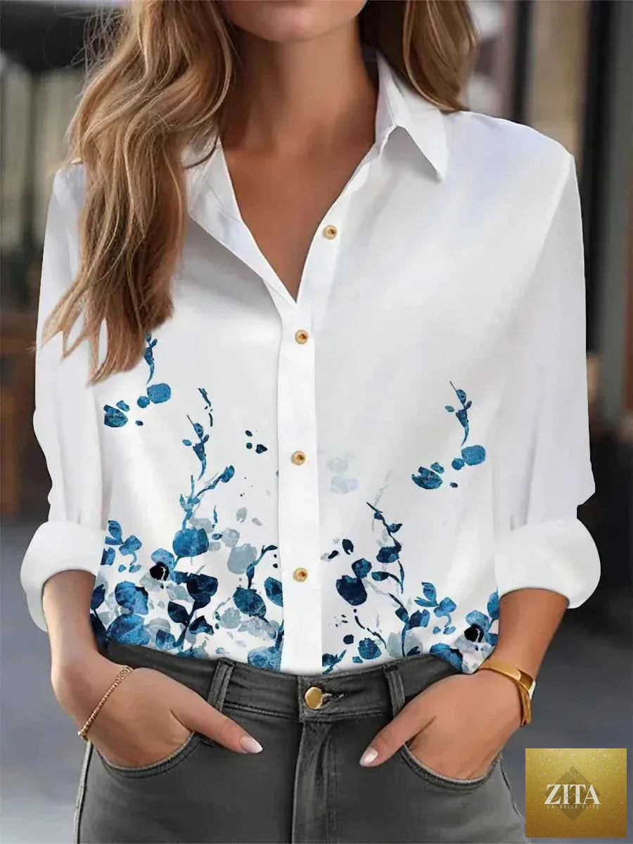Elegant loose printed blouse for women by THRIXINE, featuring a stylish design and comfortable fit, ideal for casual wear.