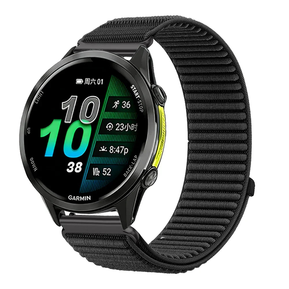 Coros nylon breathable watch band for Coros smartwatch, featuring lightweight, comfortable strap with secure clasp from BandsCo Straps.