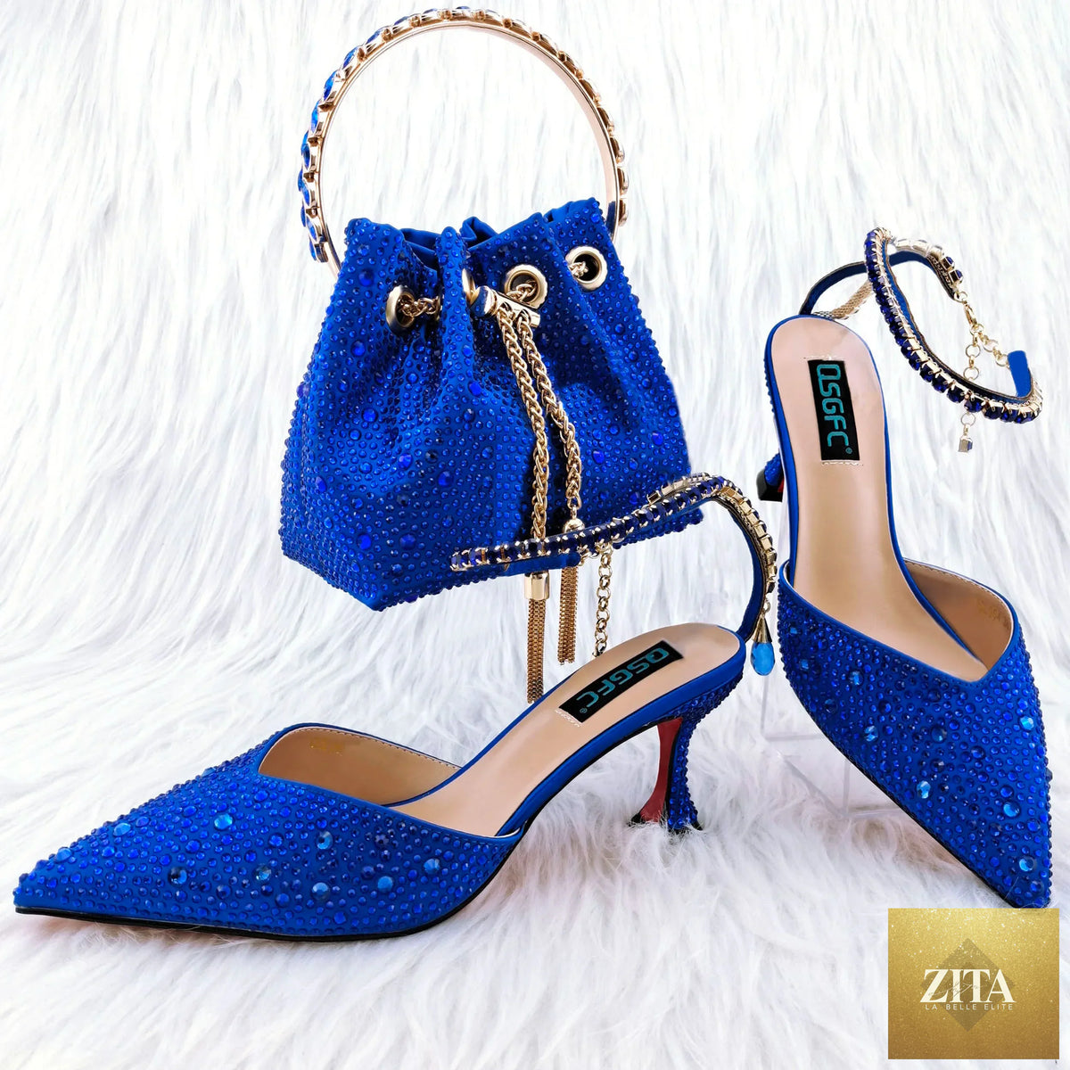 Luxurious shoes and matching bag set by EdleessFashion, featuring elegant design and premium materials.