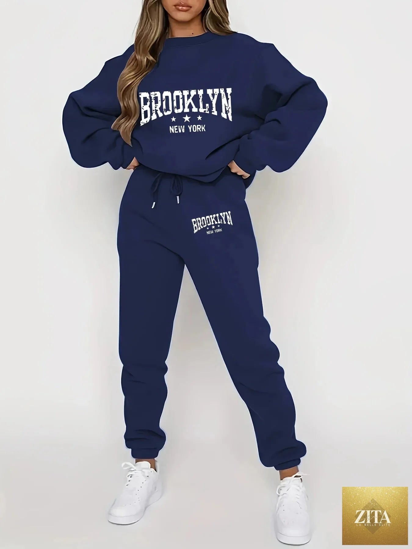 Women’s plush hoodie and pants sweater set from FitiqueFit, cozy winter tracksuit with soft, warm fabric and comfortable fit.