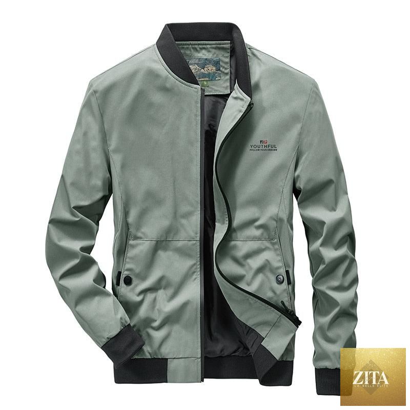 Men's lightweight blue windbreaker jacket by Stevvex, casual outdoor waterproof coat for spring and autumn, slim fit, stylish design.
