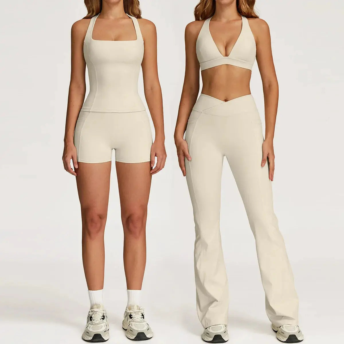 Yoga Set 2 Pieces Workout Outfits Fitness Sportswear Gym Tracksuit High Waist Leggings Sports Vest Athletic Wear Women Clothes ZITA LA BELLE ÉLITE