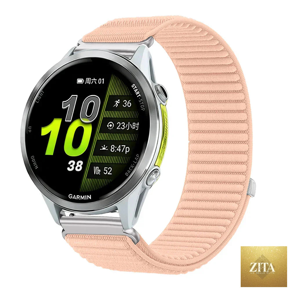 Coros nylon breathable watch band for COROS smartwatch by BandsCo Straps, shown in black with textured strap details.