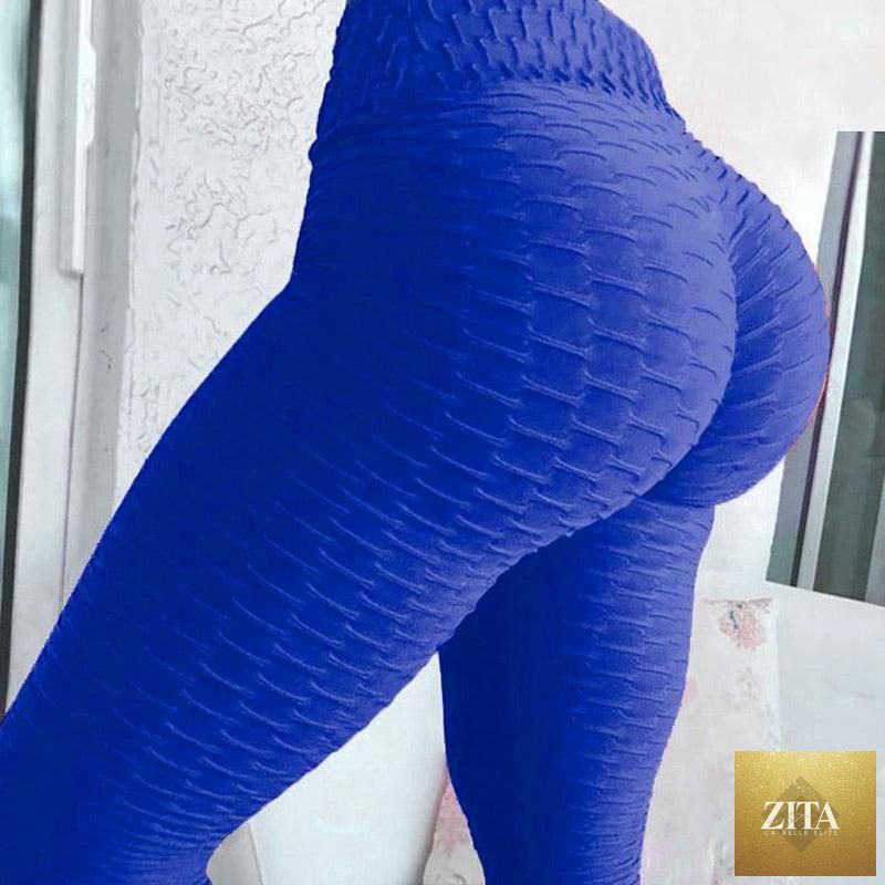 Stevvex women's soft push-up leggings with high waist, tummy control, and sporty design, ideal for yoga, running, and gym workouts.