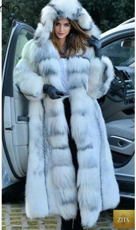 Women’s winter faux fur coat from SMinvite, LLC, featuring a cozy, stylish winter jacket with plush fur collar and warm design.