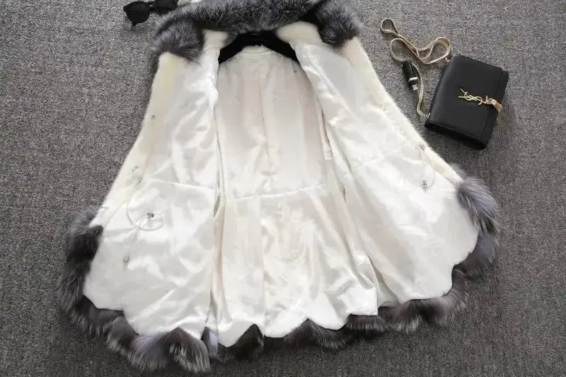 Hooded Loose Faux Fur Jacket Women Thick Autumn Winter Korean Maxi Coat Long Warm Luxury Fur Parkas Bontjas Furry Outerwear ZITA LA BELLE ÉLITE