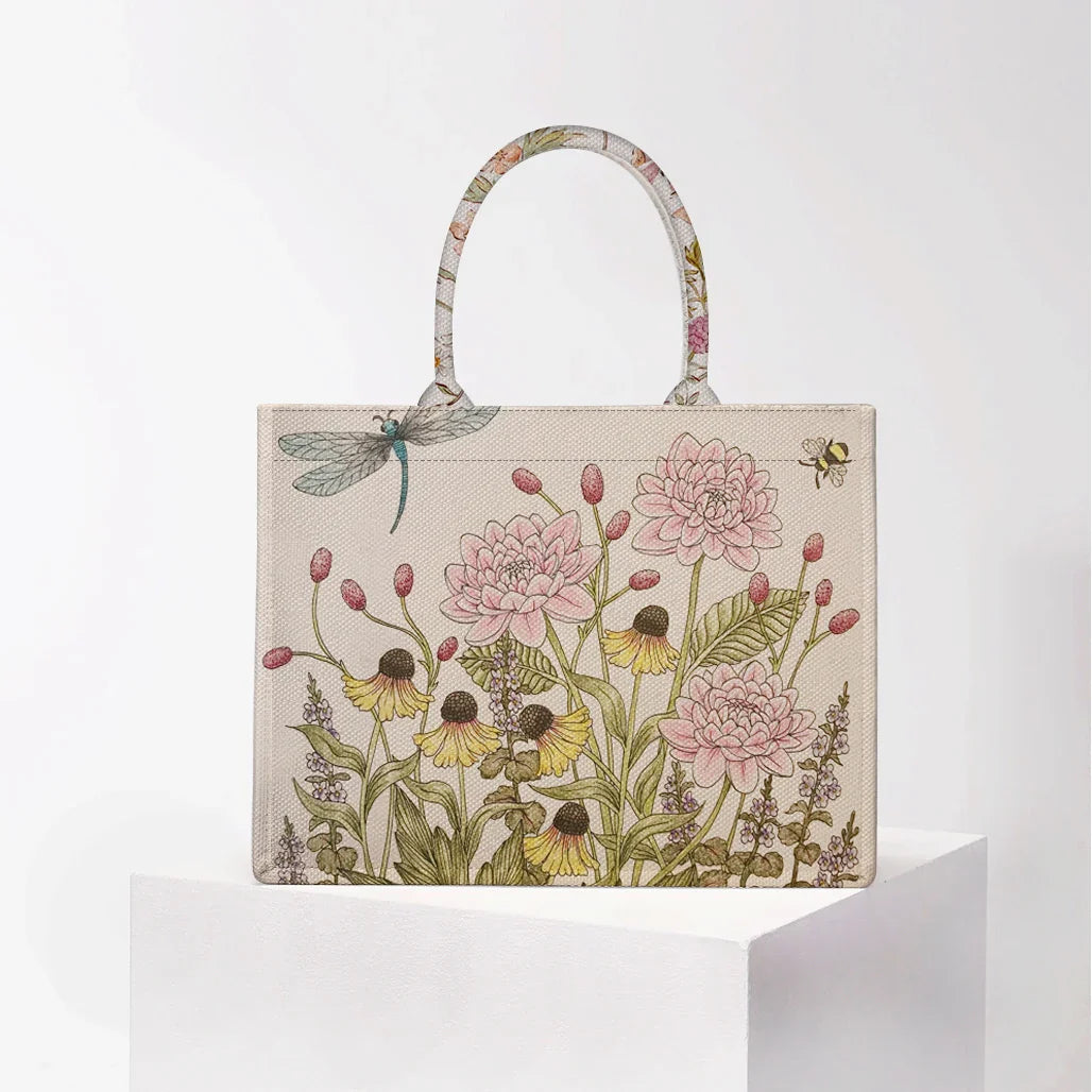 Personalized custom women's tote bag, canvas printed handbag, large capacity beach bag