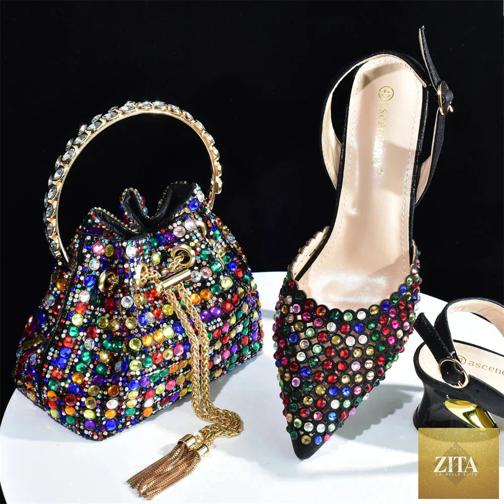 Elegant EdleessFashion luxury shoes and matching bag set featuring stylish footwear and a coordinated handbag.
